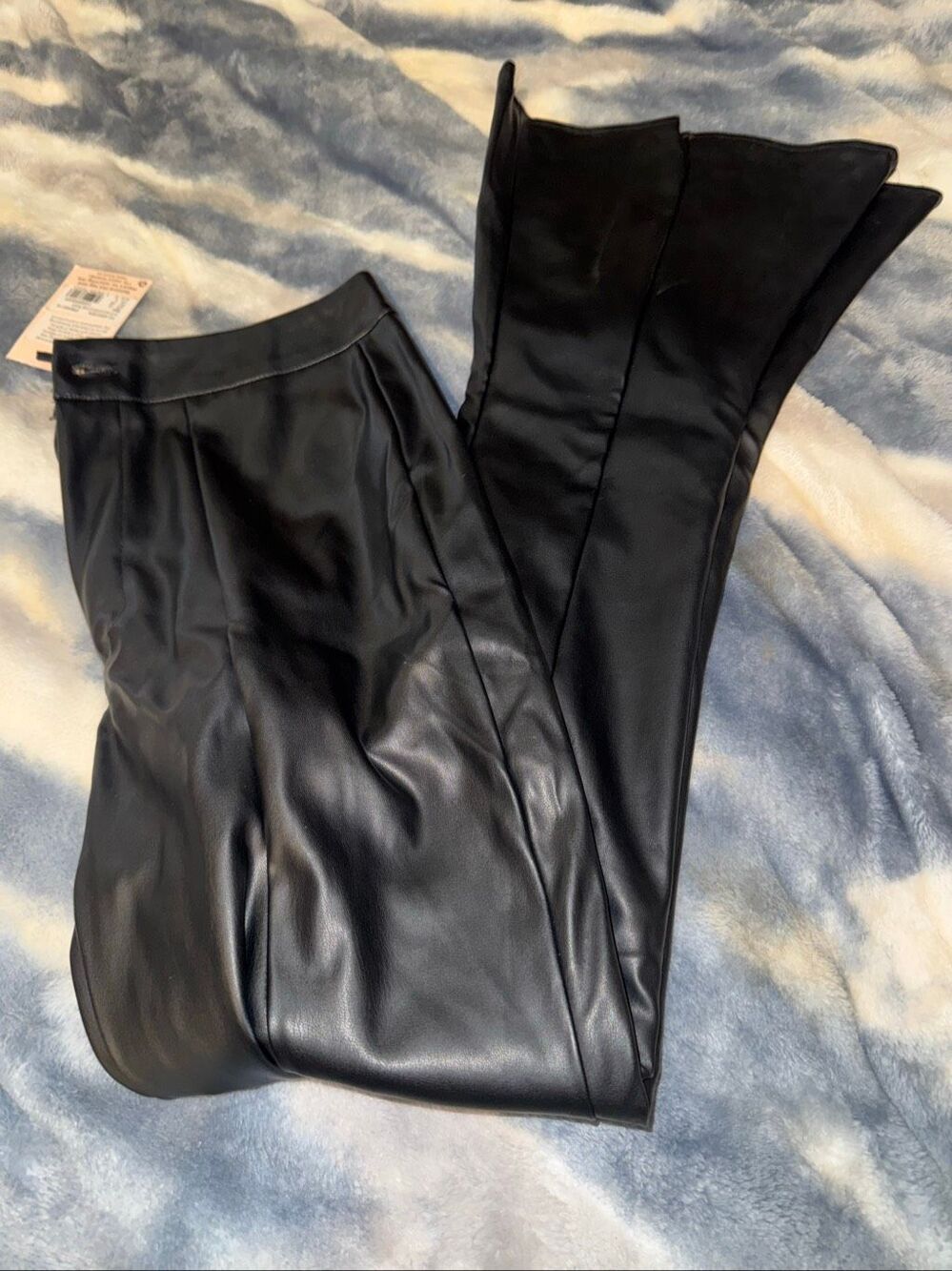 NWT Misguided Faux leather flare pants size 6